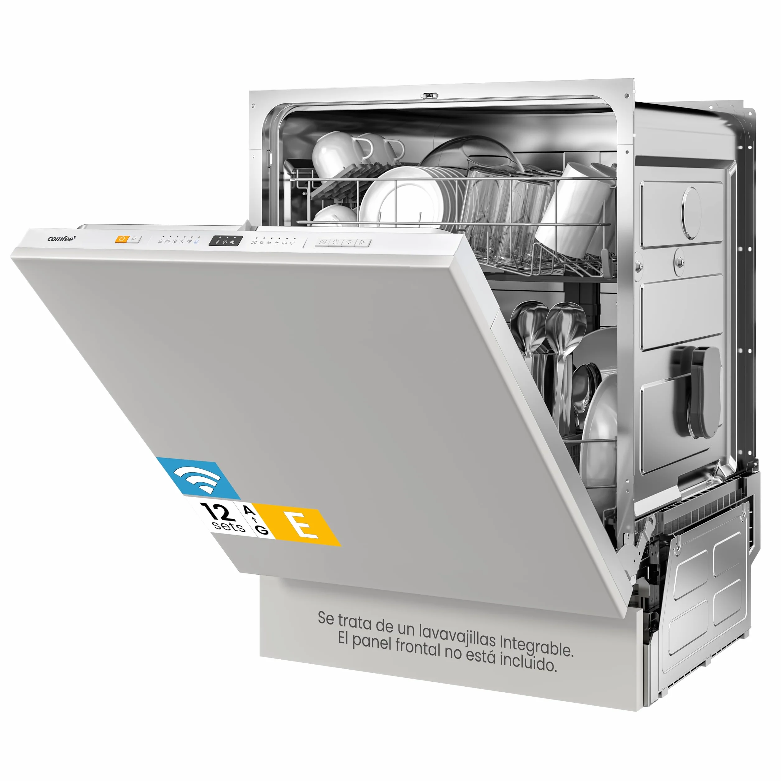 COMFEE' CDWPB1215PB-EU Lavavajillas Integrable 60cm 12 Cubiertos Cloud Wash Secado Extra Inicio Diferido 5+3 Programas IoT Blanco
