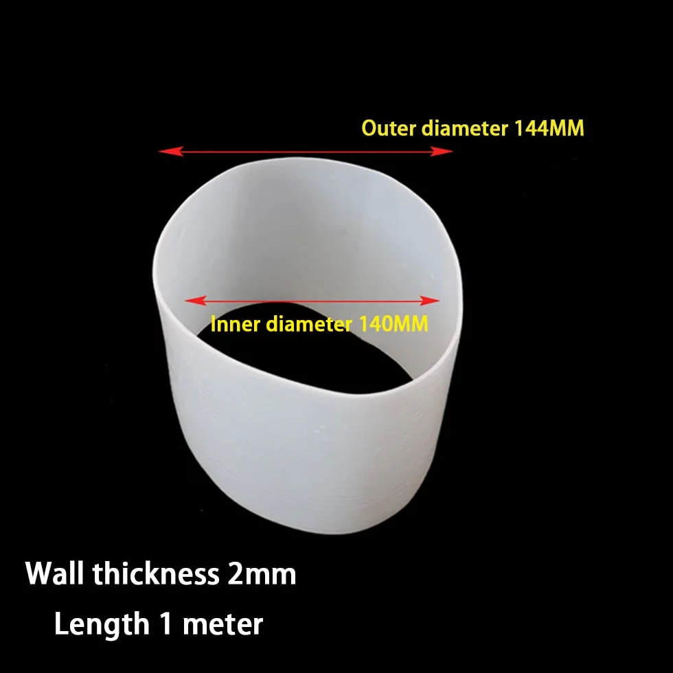 Tubo de silicona, 140 mm de diámetro interior, 144 mm de diámetro exterior, tubo flexible de caucho de silicona, tubo de manguera de aire y agua translúcido, for transferencia de bomba, longitud 1 m,