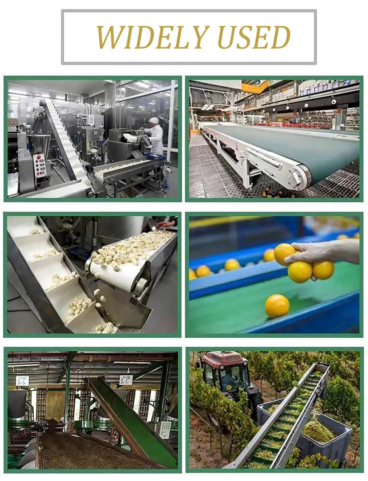 Cinta transportadora Plana de PVC Ligera, Apta para el Transporte Industrial, de Color Verde, de 110x28 cm, Ideal para la manipulación de Materiales en fábricas y líneas de envasado de produ
