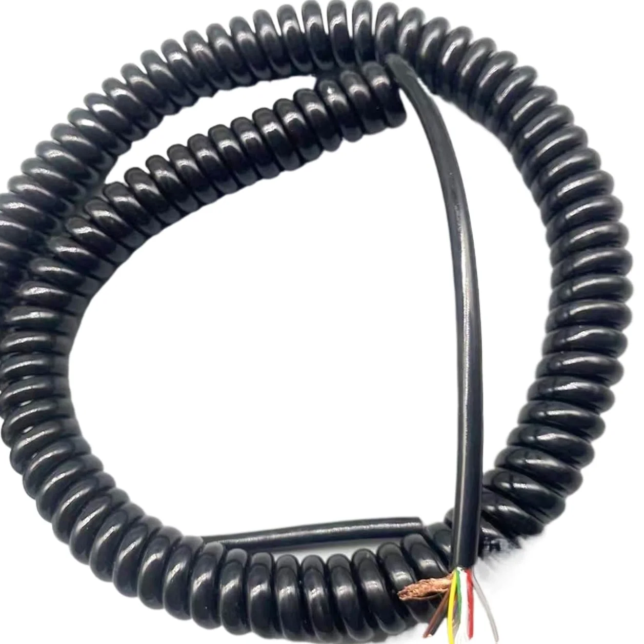 Cable de alimentación en espiral Flex Curly Spring Cable extensible de 10 núcleos, diámetro exterior cuadrado de 0,3 mm, cable espiral blindado de 10 mm.(Stretch 3 meters)