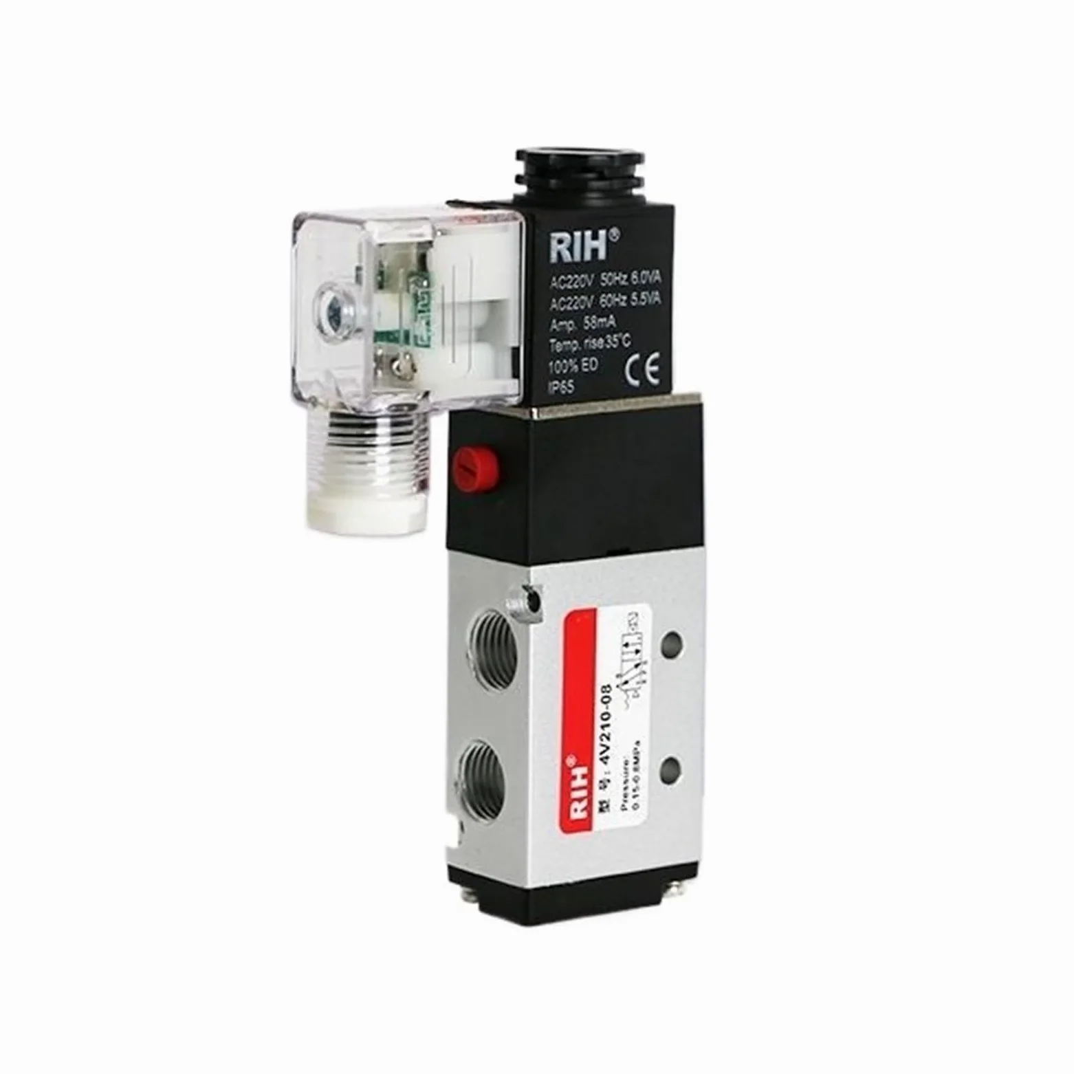 Electroválvula neumática de cinco vías y dos posiciones 24/220 V 4V210-08(4V310-08 * 24V)