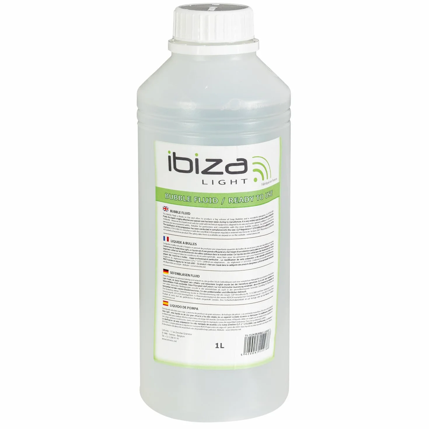 Ibiza BUBBLE1L Líquido para pompas de jabón 1 litro Fabricado en Francia