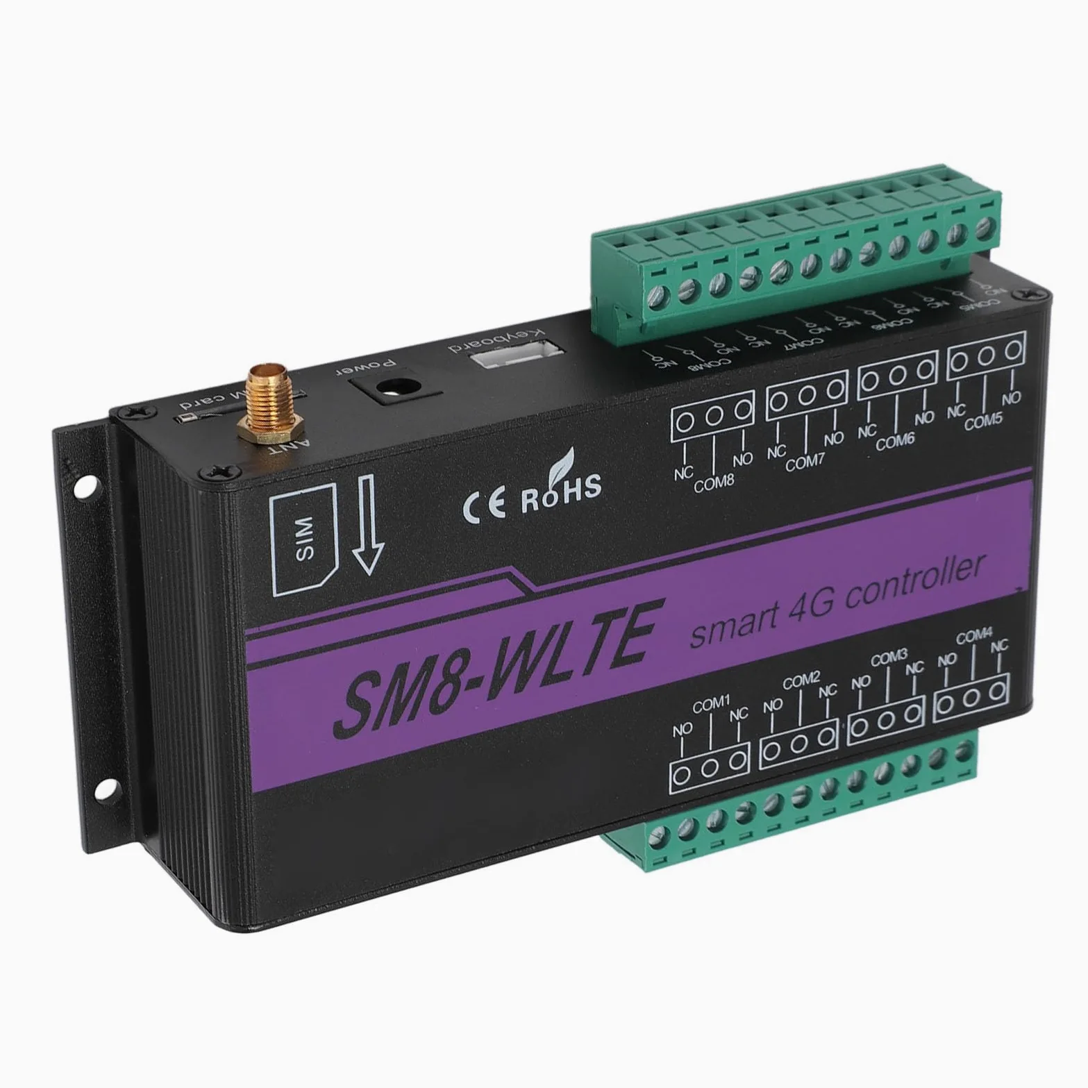Fdit Controlador de Puerta GSM 4G, Interruptor Remoto por SMS con Sensor de Temperatura y Humedad, para Control de relé Industrial