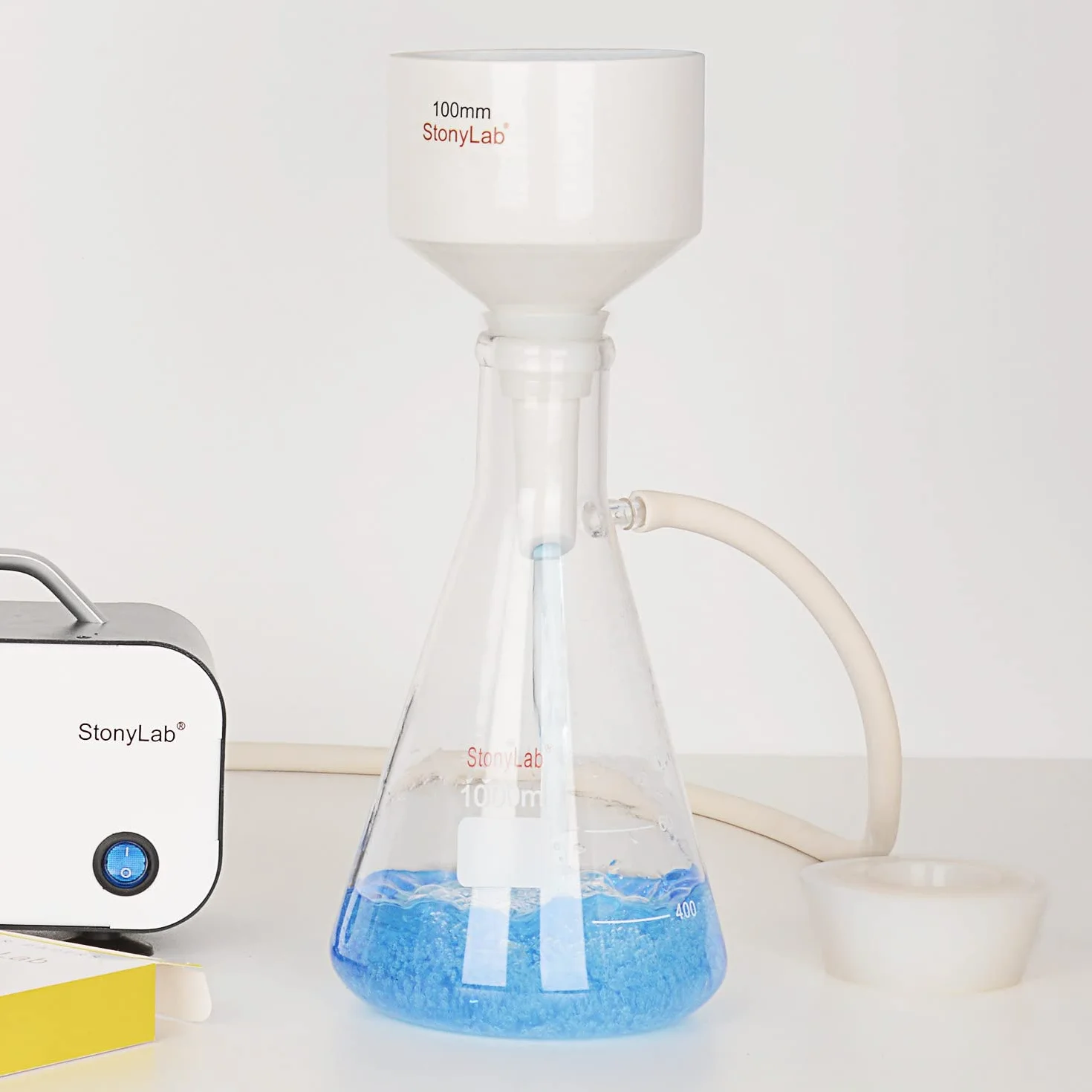 Stonylab Conos Adaptadores de Filtro Silicona 9PK Collar Cónico Duradero Tapón de Silicona Juego de Adaptadores de Conos Matraz de Embudo Buchner Blanco