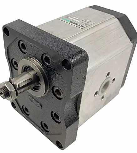 Bomba hidráulica, bomba de rueda dentada, grupo 3 BG3, brida europea, eje 1:8, conexión de brida, volumen de aspiración 19,5 a 63 cm³/U, tamaño de giro a la derecha 24,5 cc.
