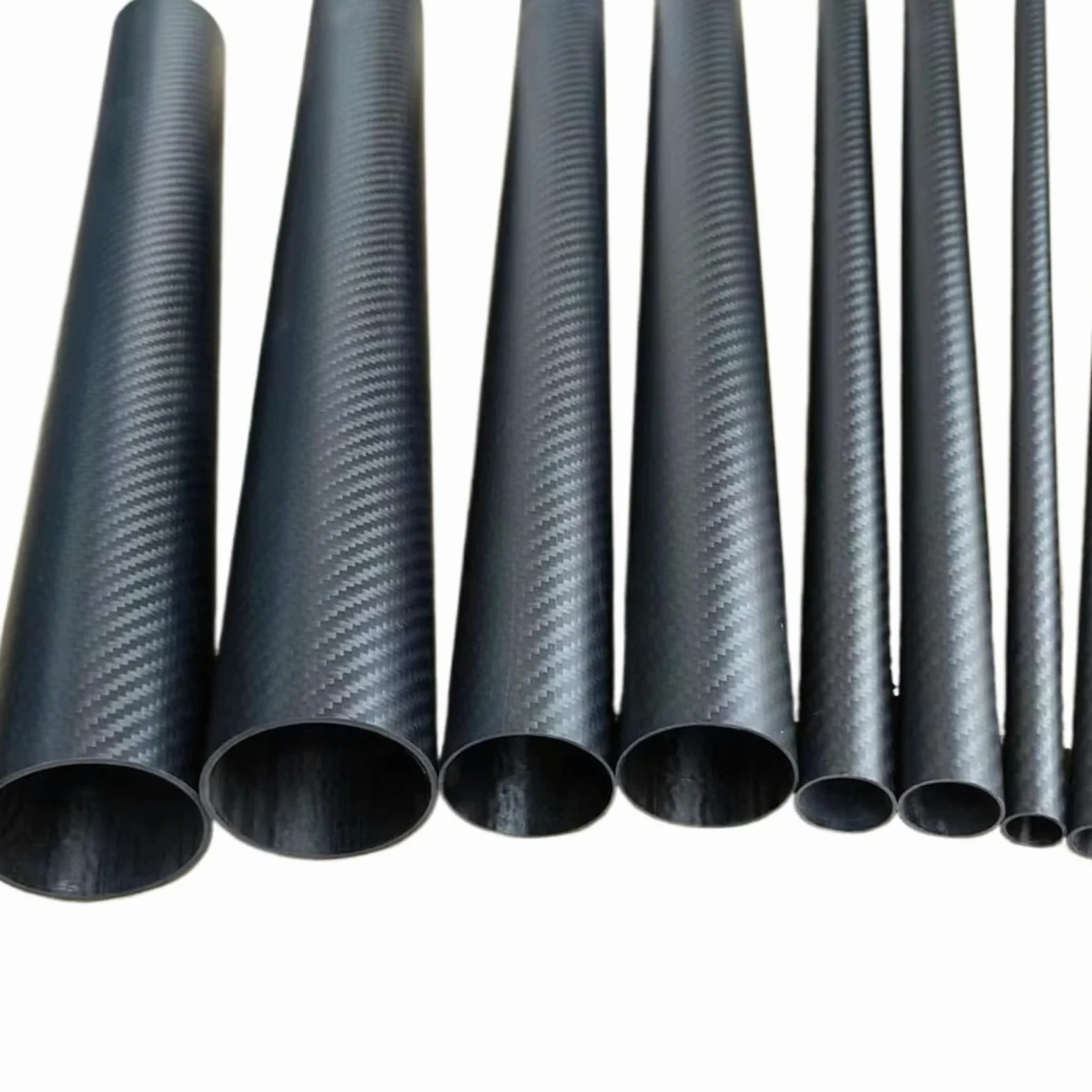 Tubo De Fibra De Carbono Tubo circular de fibra de carbono mate de 10 piezas