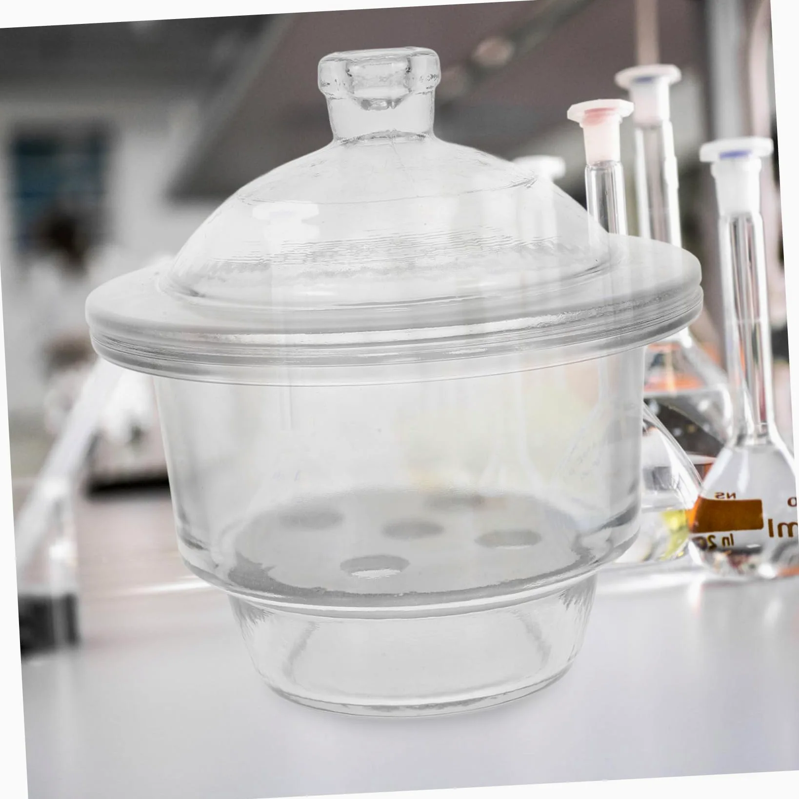 Desecador de Laboratorio de Vidrio 150mm para Secado | Alta Transparencia, Operación Cómoda, Fácil de Transportar, para Presentación y Experimento Científico
