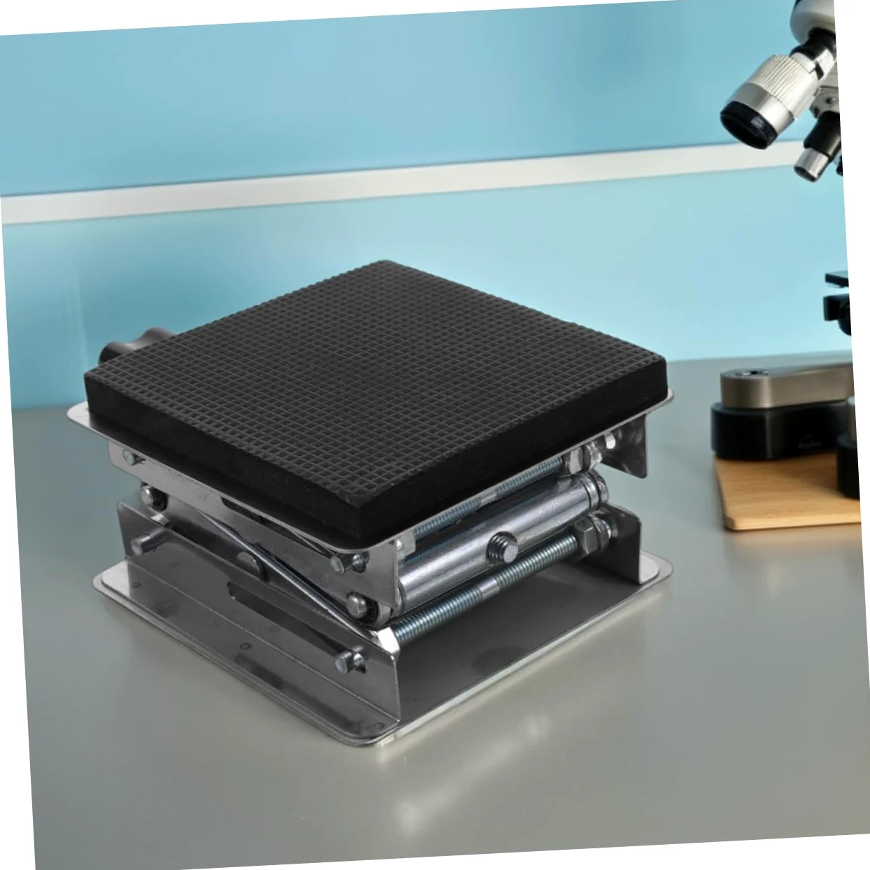 iplusmile 15kg Mesa Elevadora de Laboratorio de Acero Inoxidable Plataforma Ajustable de Gato Elevador de Tijera Rango de Capacidad para Uso Laboratorio