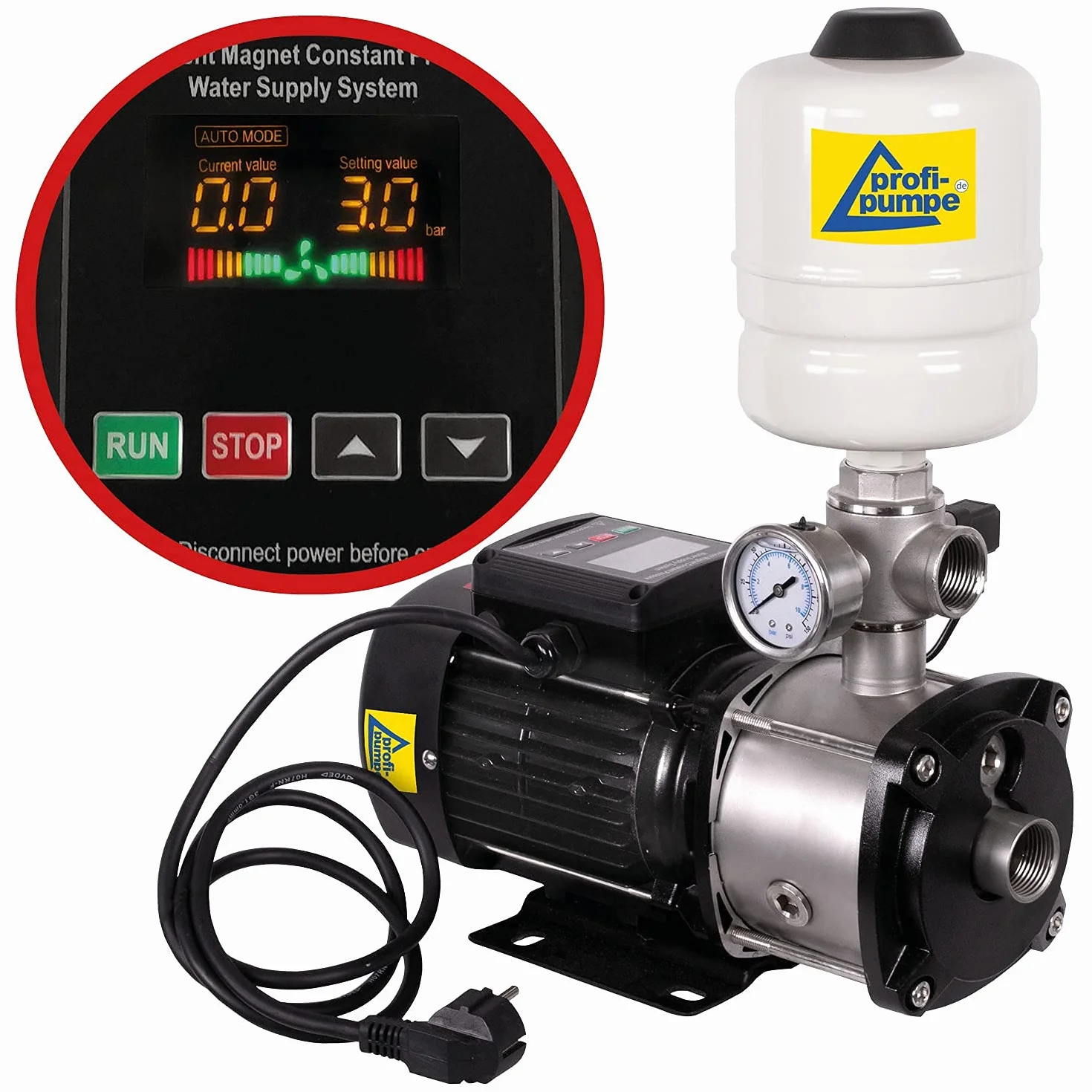 INVERTER HOUSWATERWORK INVERT-Tech 4.1, sistema automático de agua doméstica bomba de vórtice de imán permanente bomba de agua doméstica con tanque de presión y sensor de presión