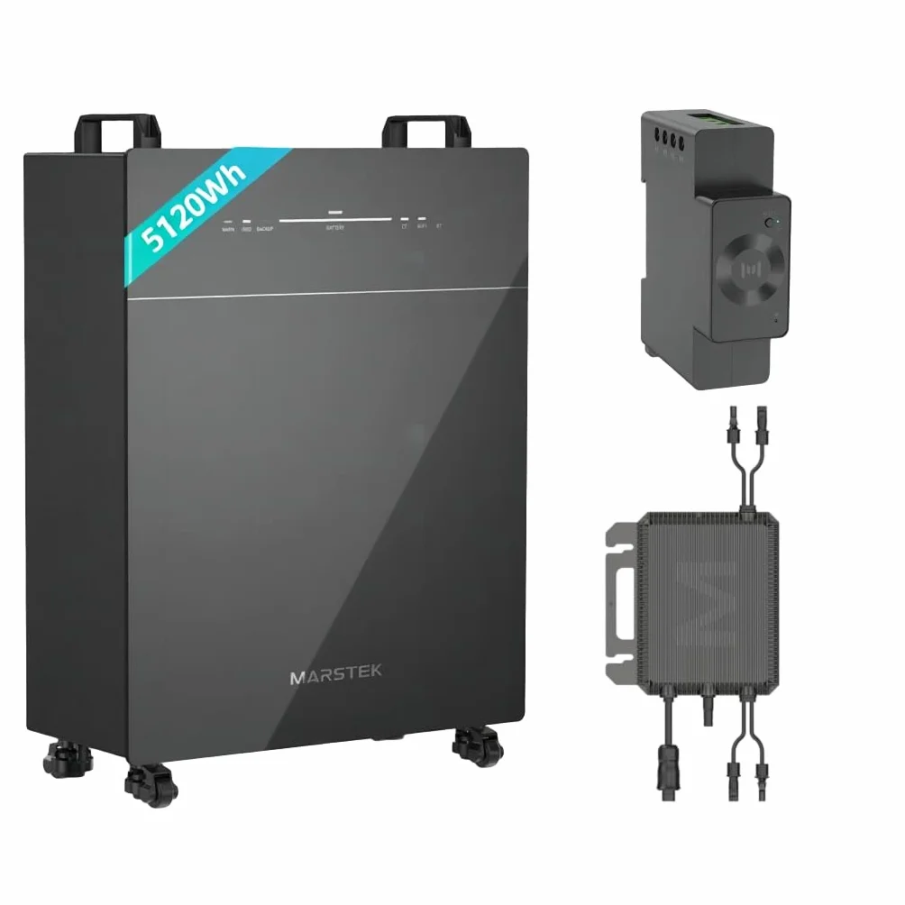 MARSTEK 5120 Wh Venus-E - Central de balcón con medidor inteligente CT002 y microinversor MI800 W, sistema solar todo en uno, 0% IVA para particulares
