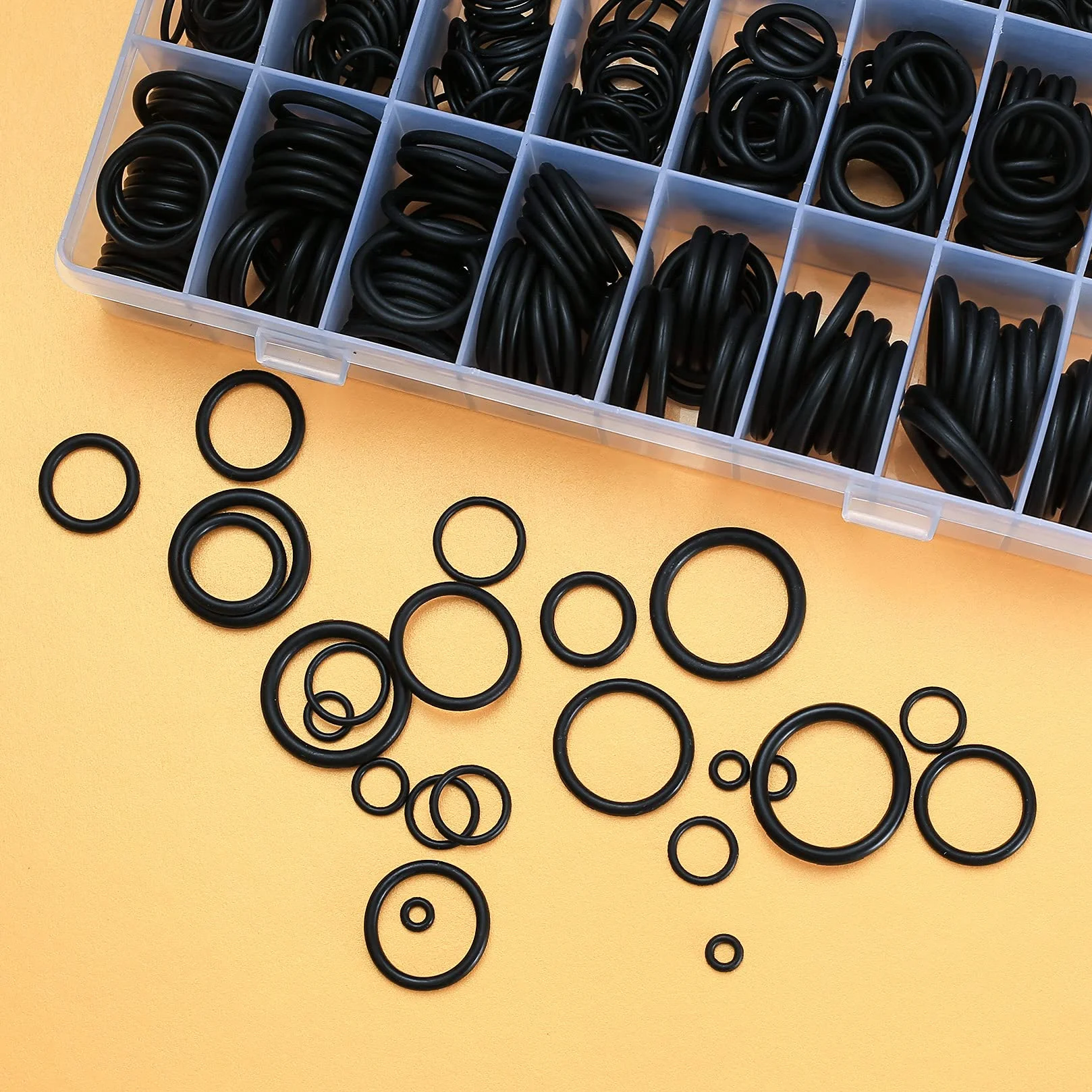 740 Piezas Juntas Tóricas de Goma, Juntas Planas, O Rings para Sellado de Fontanería y Reparación