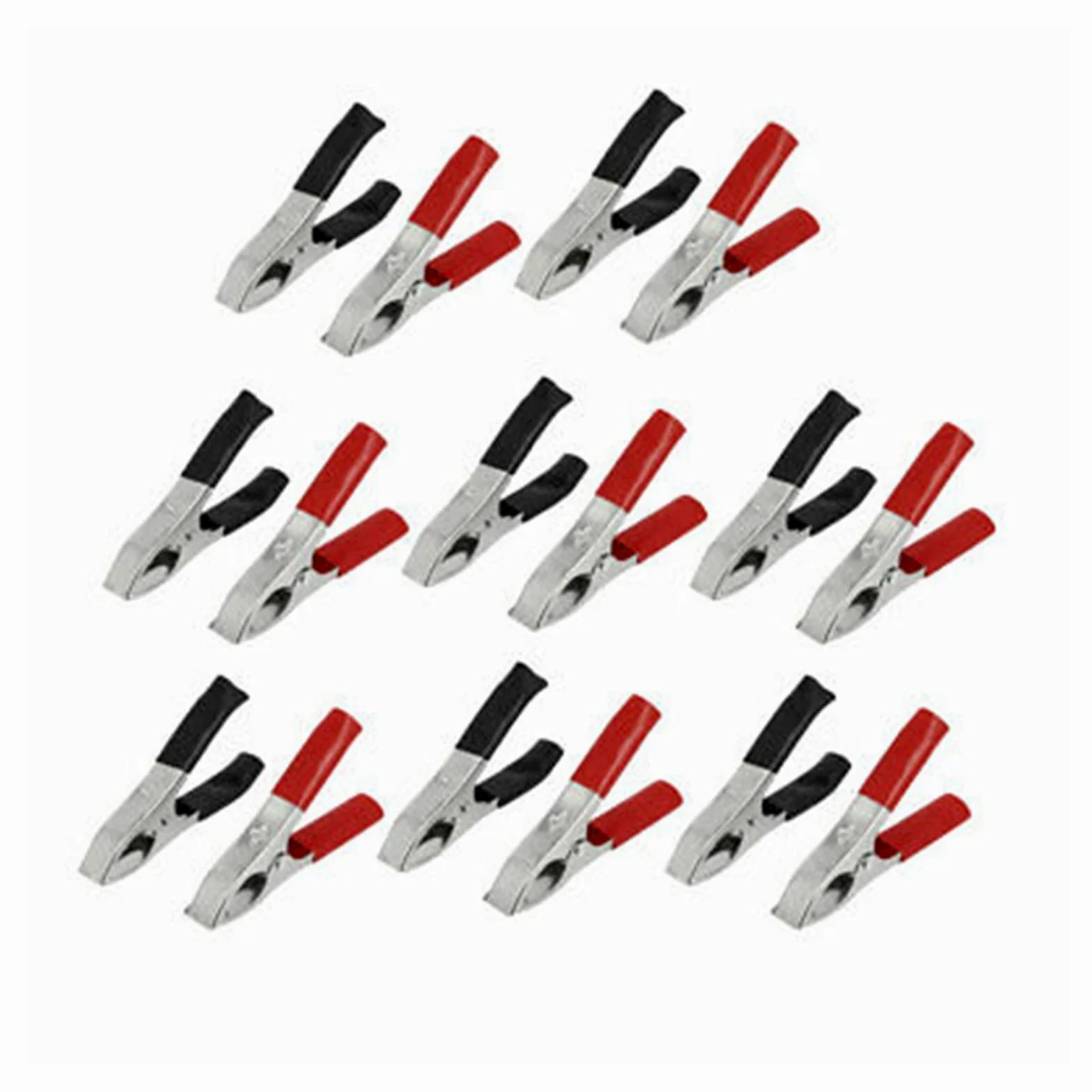 16 Clips aislados for batería de Coche, Abrazaderas de cocodrilo 30 A, Rojo y Negro.