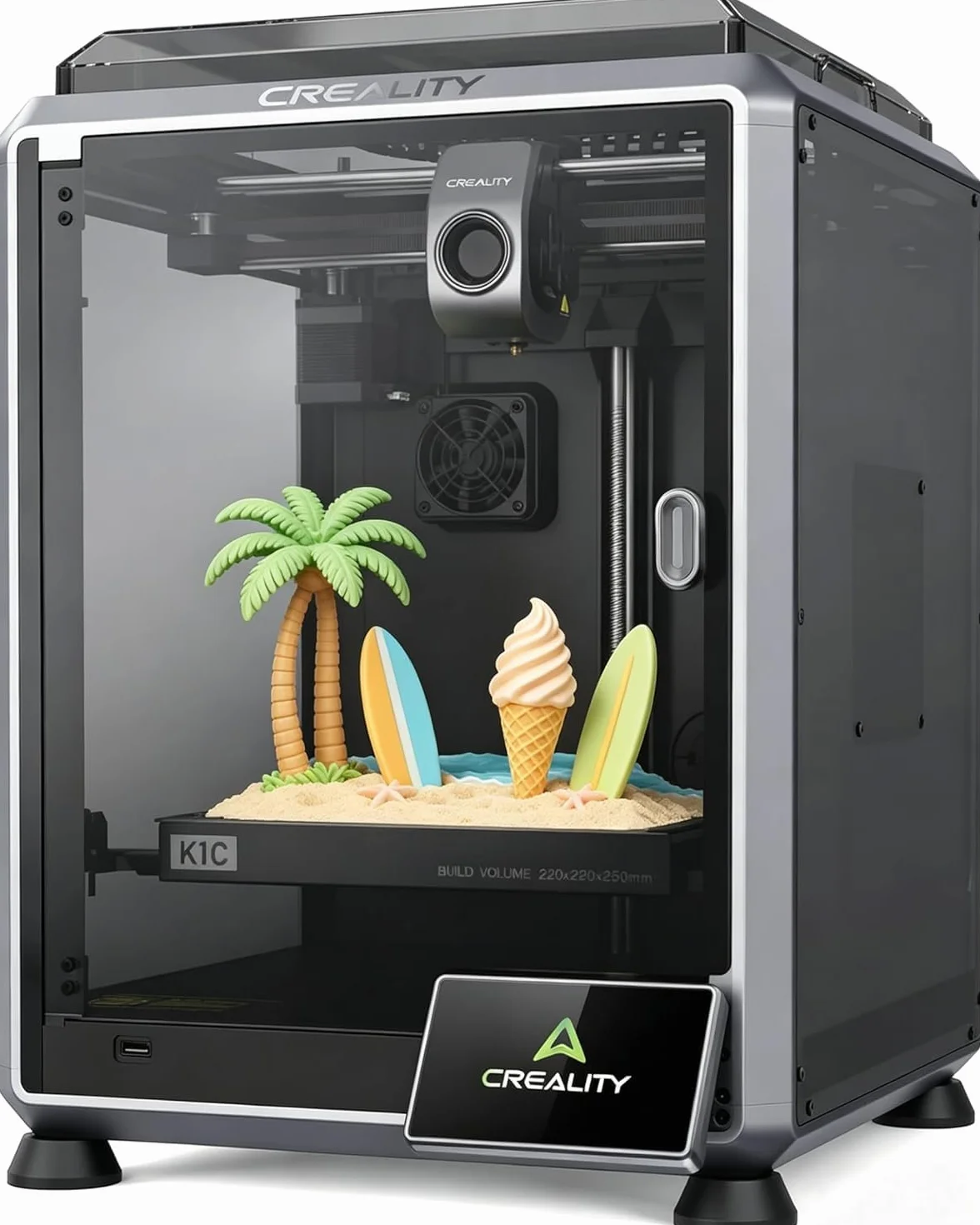 Creality K1C Impresora 3D de 600mm/s Alta Velocidad impresión con cámara AI, Actualización K1,Nivelación Automática y Continuar Imprimiendo Automáticamente,220x220x250mm