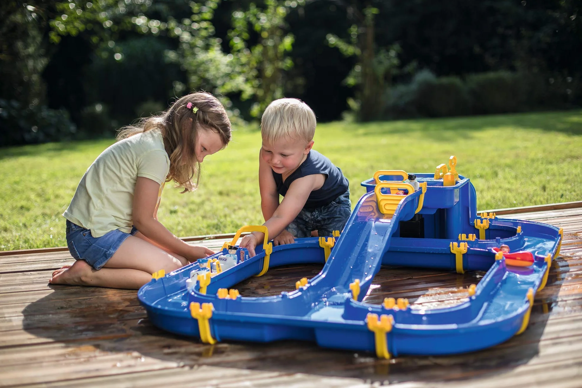 Big Waterplay Niagara Pistas para Vehículos de Juguete Azul Amarillo Caja