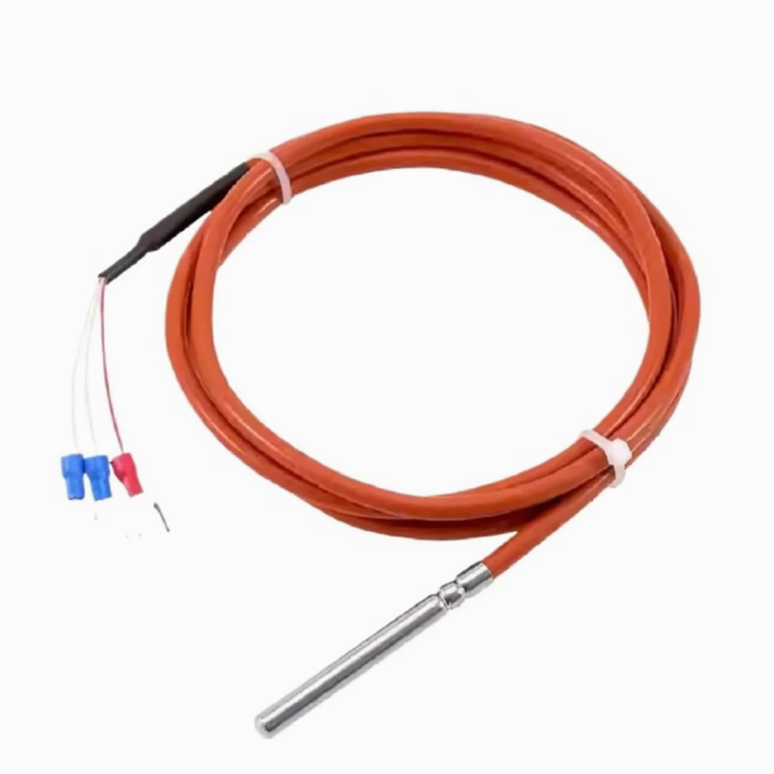 PT100 PT1000 RTD Sensor de temperatura Sonda de temperatura impermeable Cable de silicona 3 cables 4 opciones | Pt100-10M-5-50mm -F