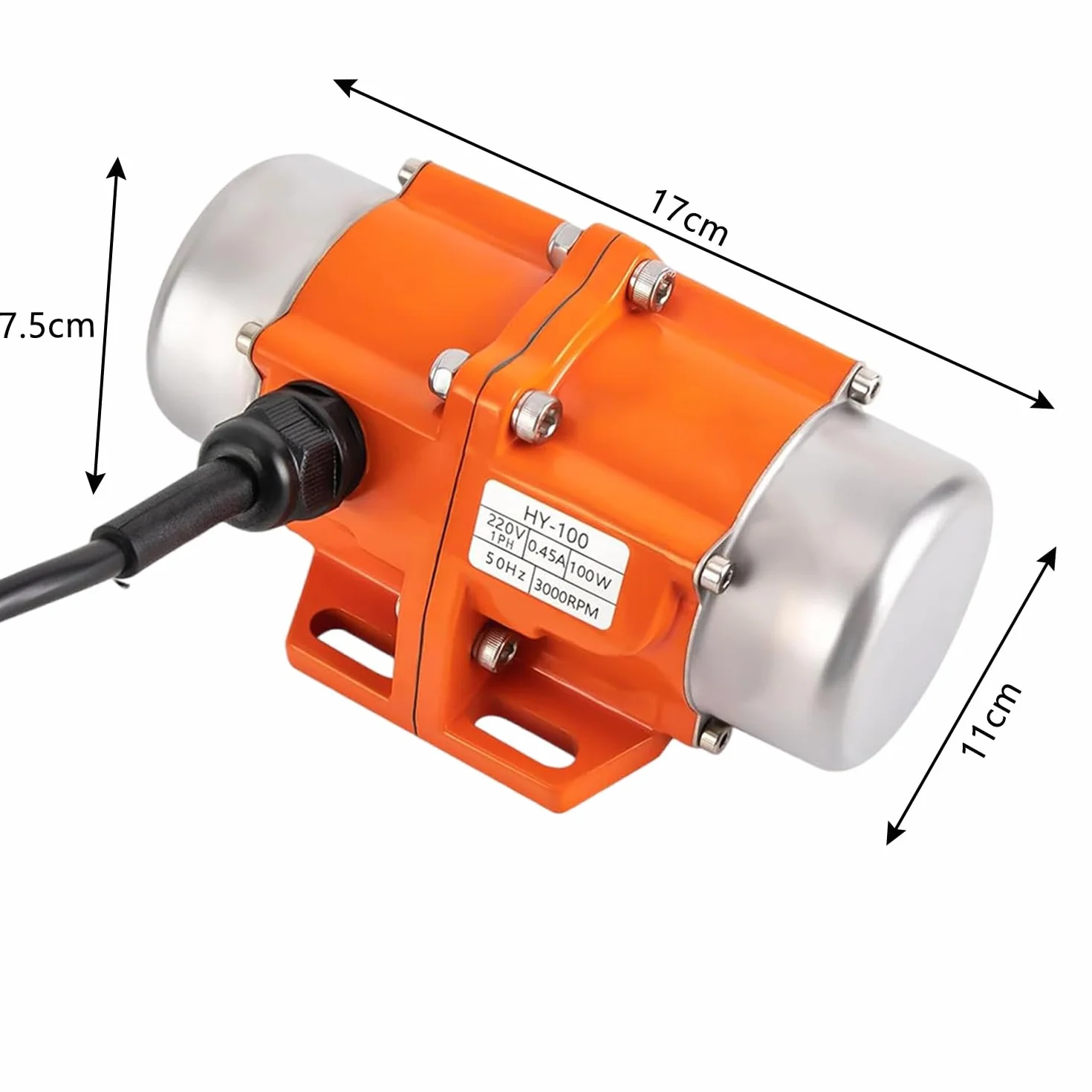 220V 100W Motor de Vibración con Controlador de Velocidad de 0-3000RPM, para Minería Metalurgia Carbón Electricidad y Construcción