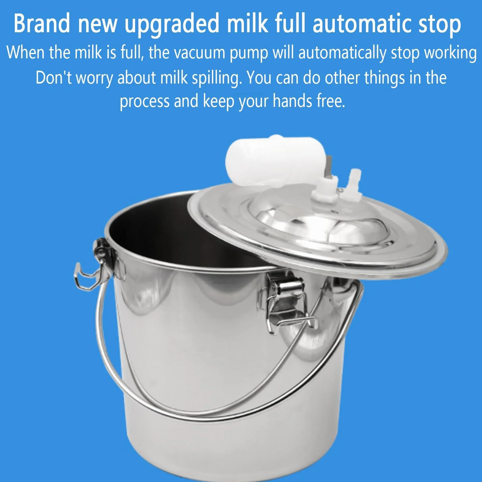 Máquina de Ordeño Eléctrica a Pulsos 3L/5L/10L, Ordeñadora Portátil para Cabras y Vacas, Ordeñadora Recargable, Máquina de Ordeño Automática, Equipo de Ordeño para Pequeñas Granjas,Sheep,5L