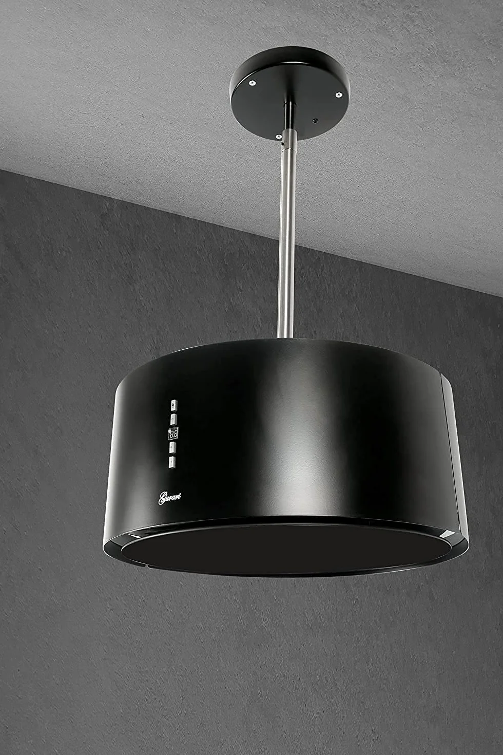 GURARI Sombrero isla 50 cm 860 m³/h LED negro filtro carbón