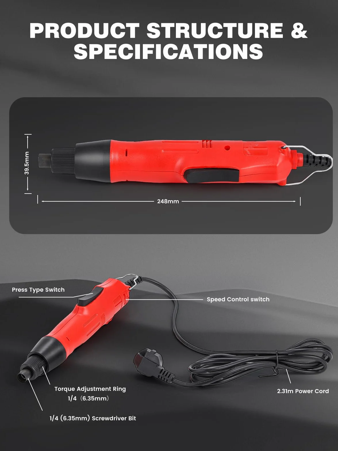 Huanyu Electric Bottle Capper Máquina de tapado portátil Sellador de tapado ajustable de velocidad de 10 mm a 50 mm Máx. 1300 RPM (220 V, tapadora + 6 cabezales de atornillado + extractor)