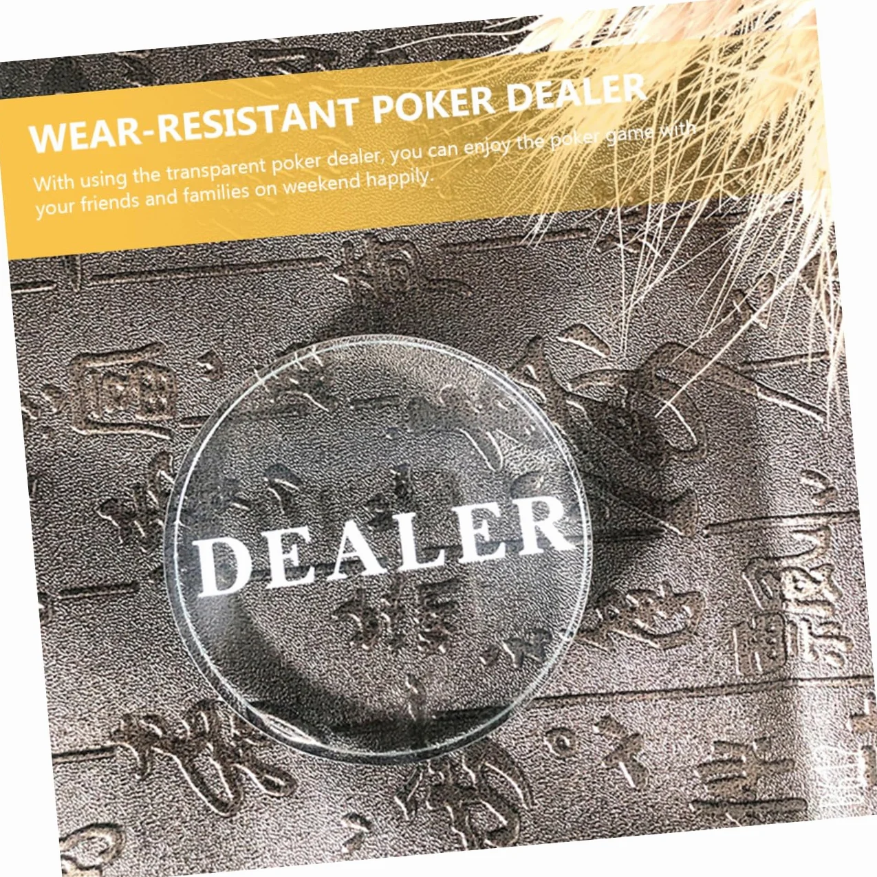 Transparente Botón De Distribuidor Profesional De Póker Resistente Al Desgaste para Texas Hold'em