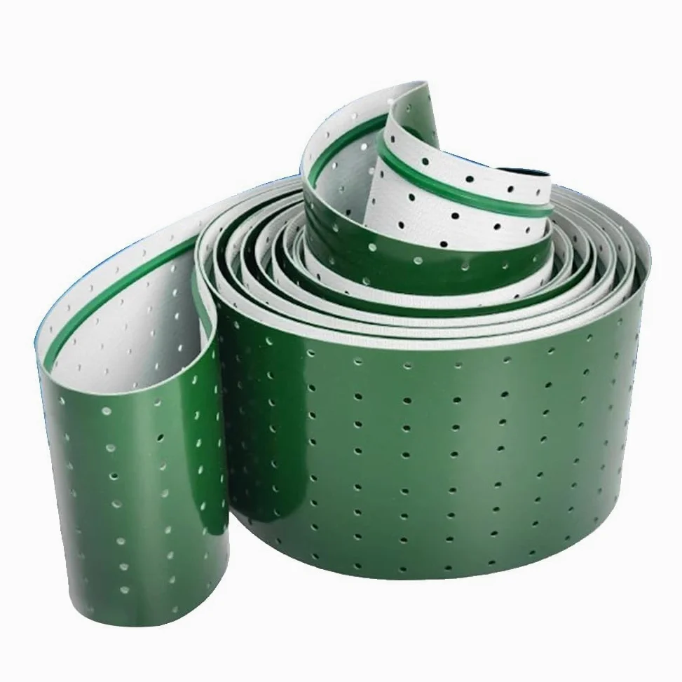 Cinta transportadora de PVC industrial ligera para un transporte eficiente y uso de línea de montaje plana en producción comercial, duradera, flexible y de alto rendimiento, color verde, 0.3 x