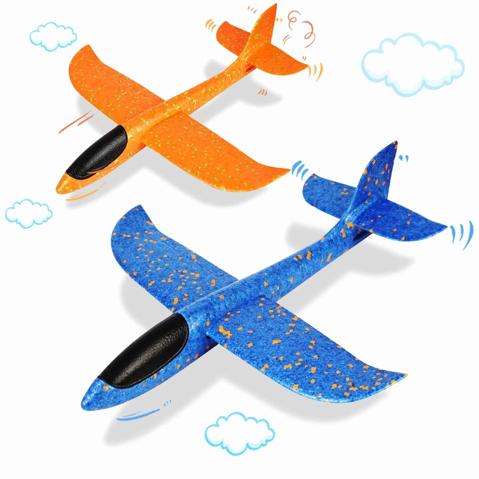 Aviones de Poliespan 2 Piezas Avión Planeador Grandes Espuma Corcho Juguete Niños Adultos
