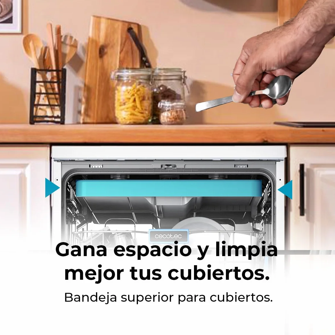 Cecotec Lavavajillas 60 cm Libre Instalación Bolero Aguazero 6700 B, 15 Cubiertos, Motor Inverter Plus, Blanco