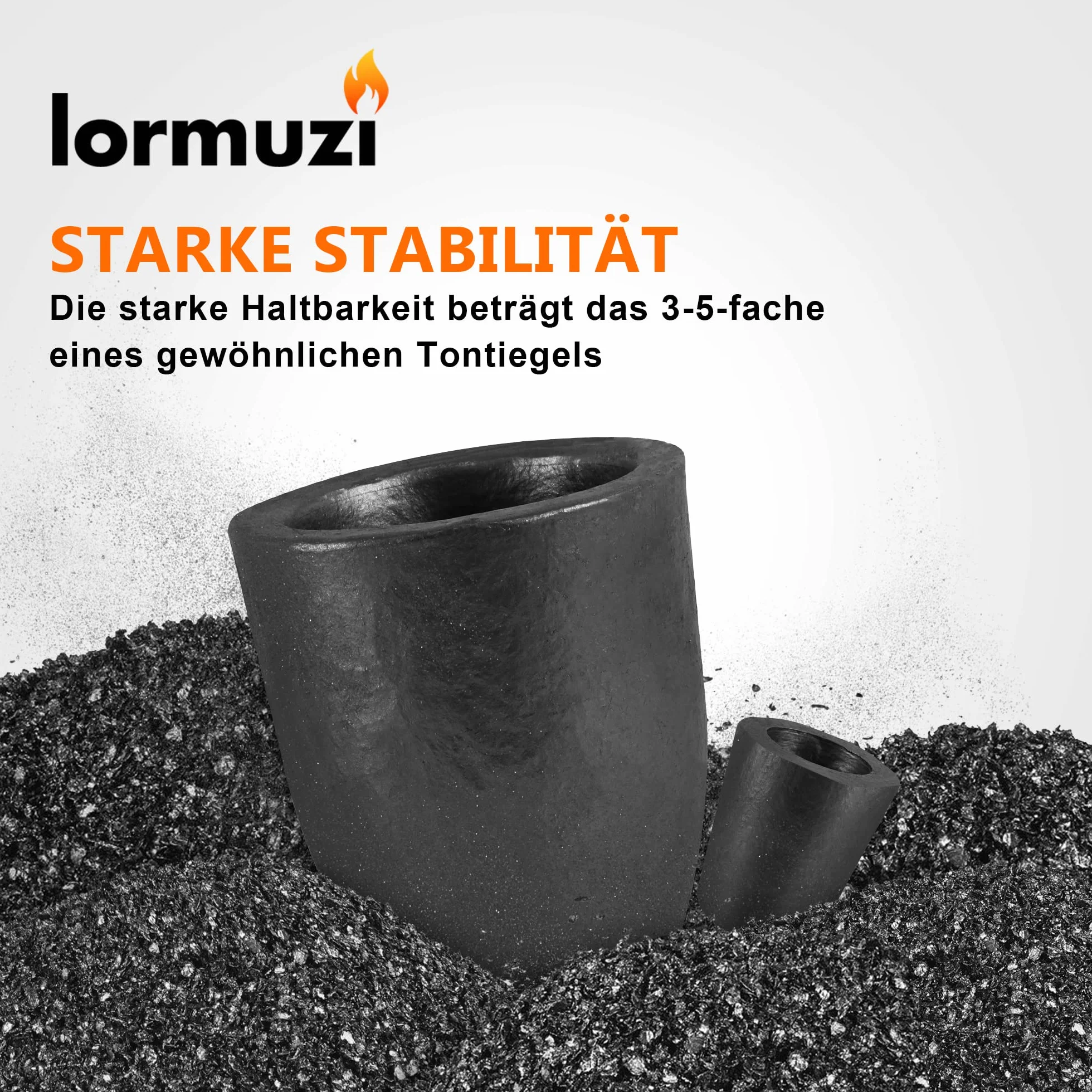 Crisol de grafito de carburo de silicio para fundir metal 1800°C 1.5kg aluminio oro plata cobre