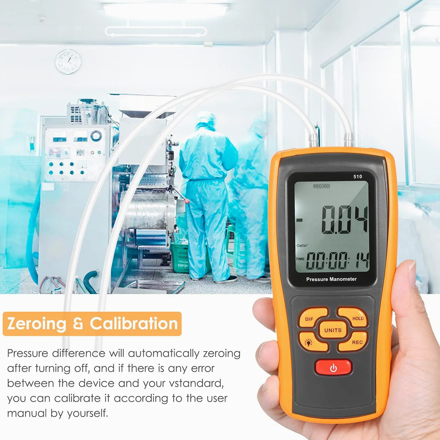 Manómetro digital de precisión ± 10 kPa, medidor de presión diferencial, micromanómetro para válvulas de gas, interruptores de presión, sistema HVAC al vacío, horno, caldera, calentador de agua, aire