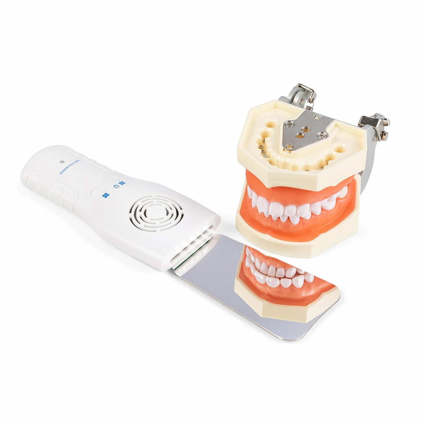 Espejos intraorales para fotografía dental, espejo reflector, oclusal de cristal, ortodóntico de dos caras, LED, cargador inalámbrico y ventilador