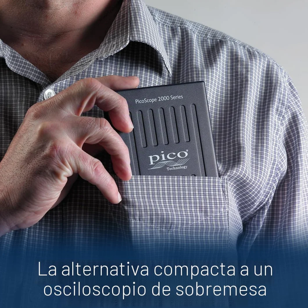Pico Technology PicoScope 2204A Kit de Osciloscopio USB Digital 2 en 1 Portatil, 10 MHz, 2 canales, con sondas y PS7 software