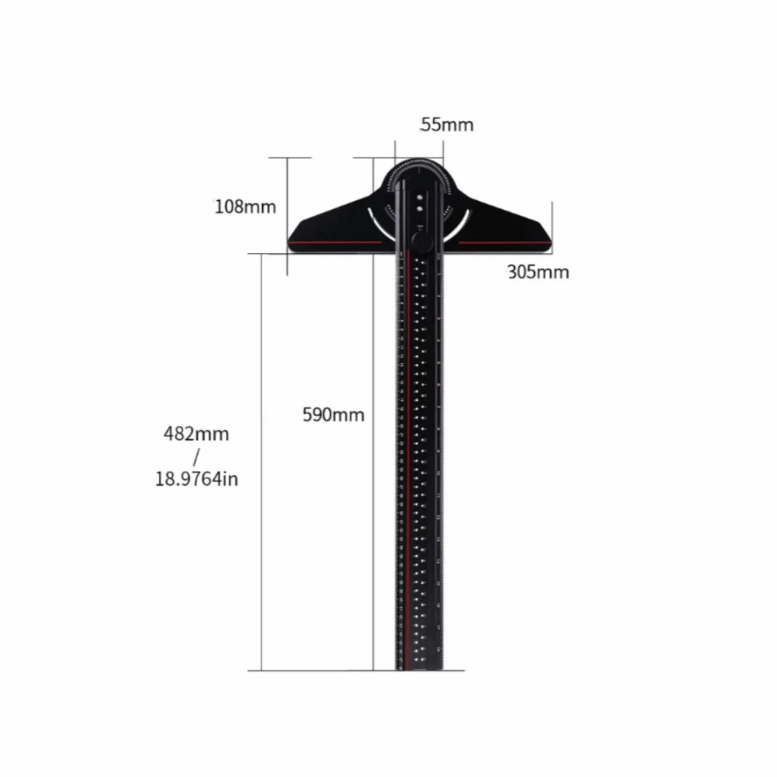 MagiDeal de Aluminio Regla Carpintero Regla Métrica Regla de Ajustable Aleación Engrosada con Grabado Preciso para Control de Medidas Adecuada para Carpintería Obra