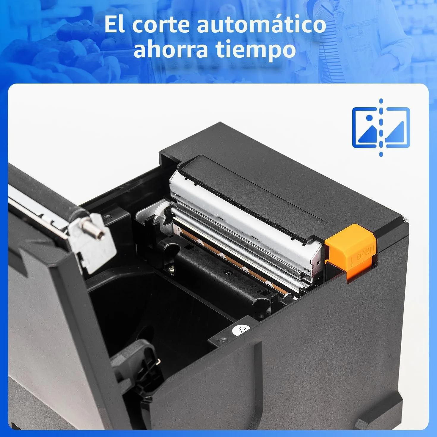 NetumScan Bluetooth USB LAN 80mm POS Impresora Térmica de Recibos con Auto Cortador Cajón de Dinero, Soporte Windows/Mac/Linux, Impresora de Cocina de Restaurante para ESC/POS NS-8360LW