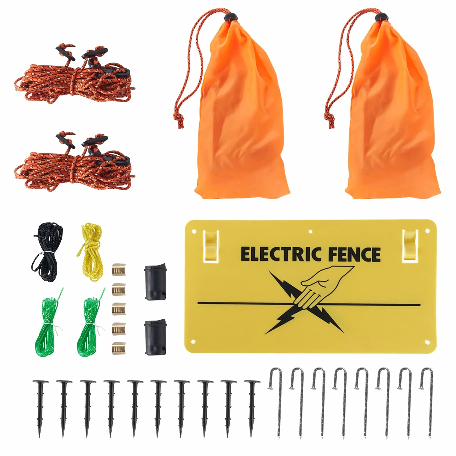 VEVOR Kit de red para cerca eléctrica, cerca de red de PE de 4x160 pies con postes y estacas de doble púa, malla utilitaria portátil para pollos, patos, gansos, conejos, patios traseros, granjas
