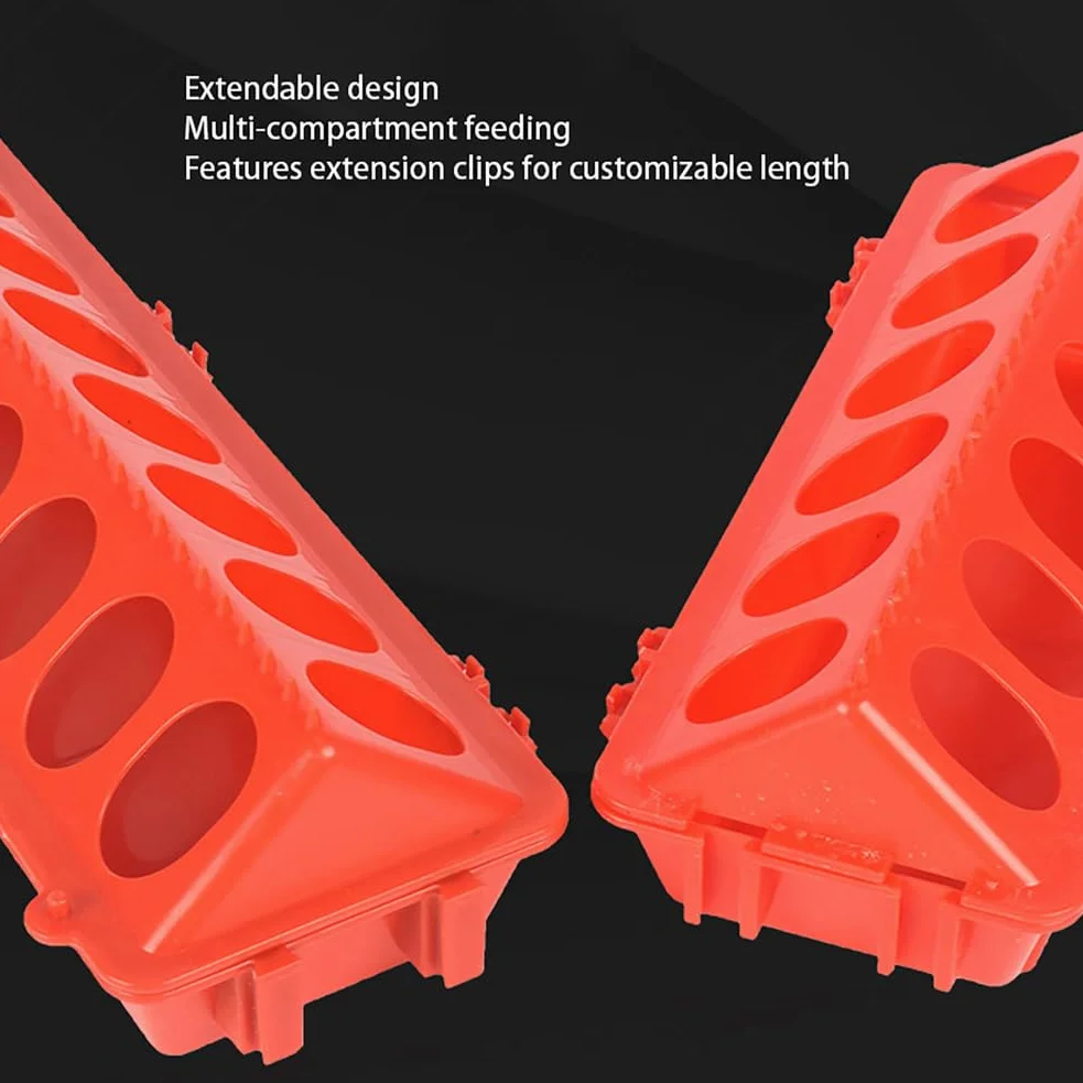 Comedero Abatible para Pollos Comederos para Patos De Exterior Gallineros Comederos Y Bebederos Pollos, Palomas, Patos Y Codornices Pequeños Sin Desperdicio,Rojo,L81.5*H7.5*W20