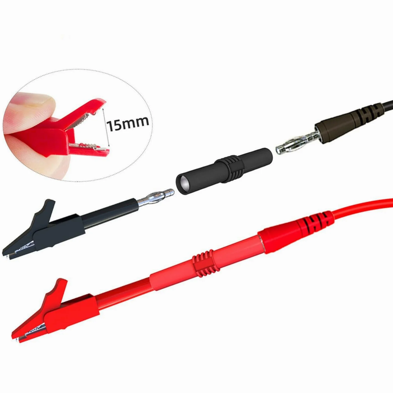 Juego de 61 cables de prueba de multímetro con puntas de prueba inversa, compatible con multímetros Fluke, conector banana de 4 mm, CAT III 1000 V, para automóviles y laboratorios