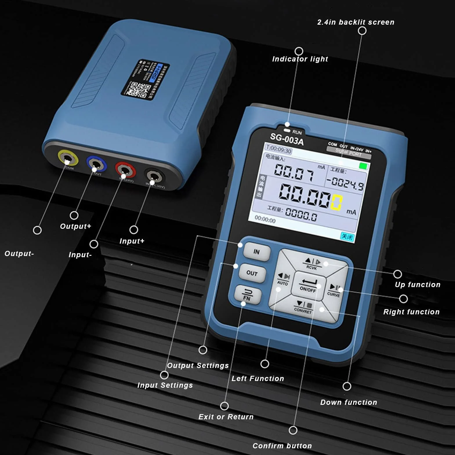 SG 003a Generador de Fuente de Señal Multifuncional Múltiples Modos de Señal Función de Salida Automática Pantalla Digital de 2,4 Pulgadas Generador de Frecuencia de Voltaje para Sistema PLC