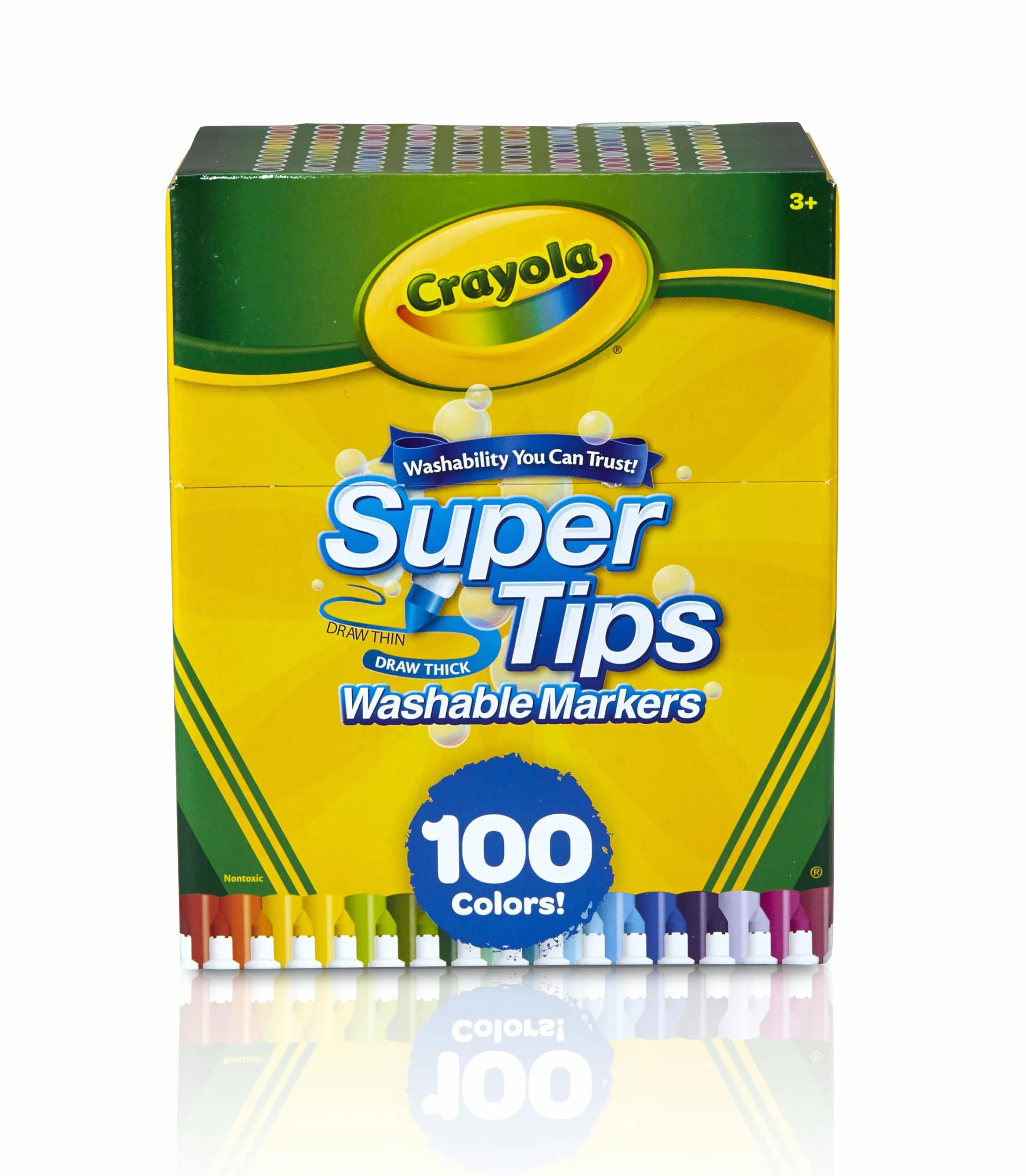 CRAYOLA SuperTips Rotuladores lavables punta cónica 100 colores