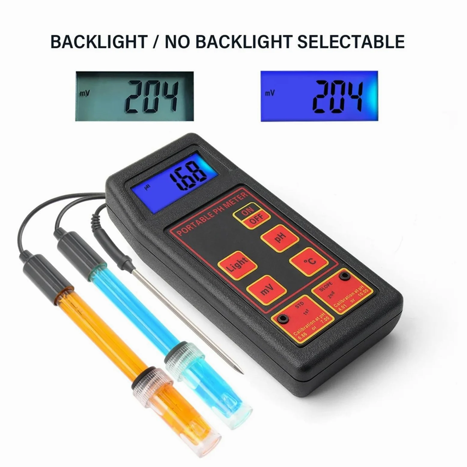 sonda de ph Medidor de pH y medidor de temperatura ORP PH-8424 Probador digital de calidad del agua 0-14 pH(1.2M probe Meter)