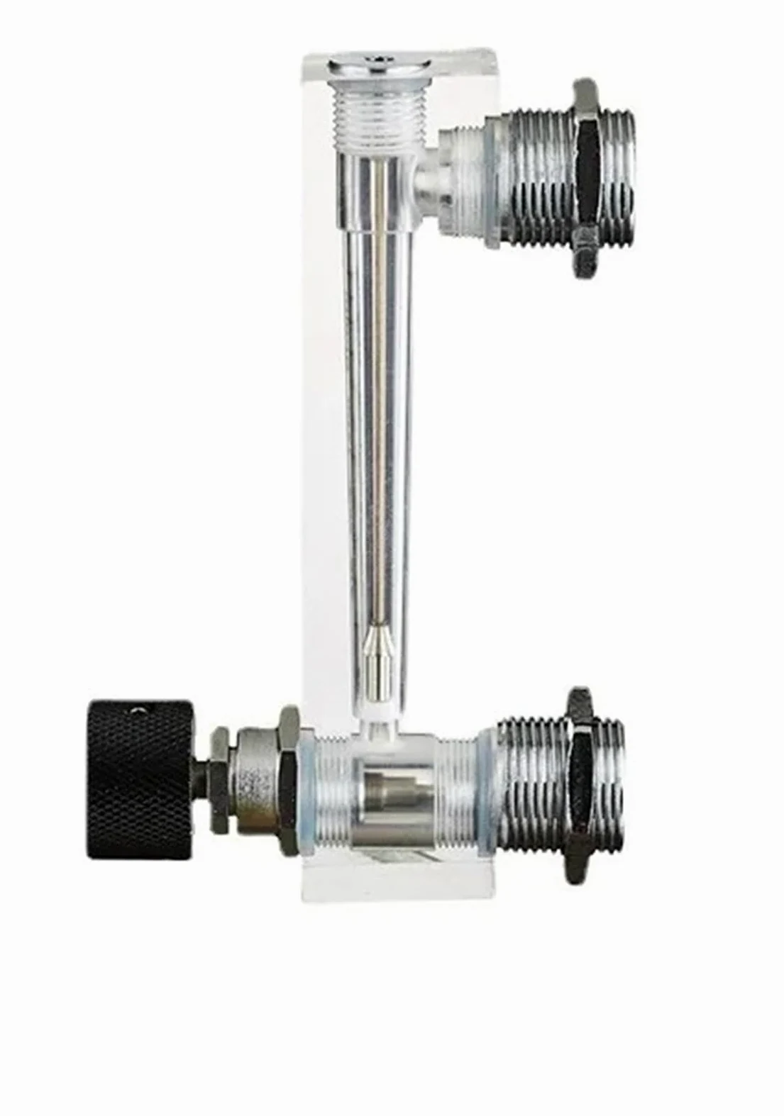 Rotámetro de caudalímetro para gas, líquido y aire con válvula de control, conexión hembra BSPT de 1/4 pulgadas, adecuado para instalación en panel