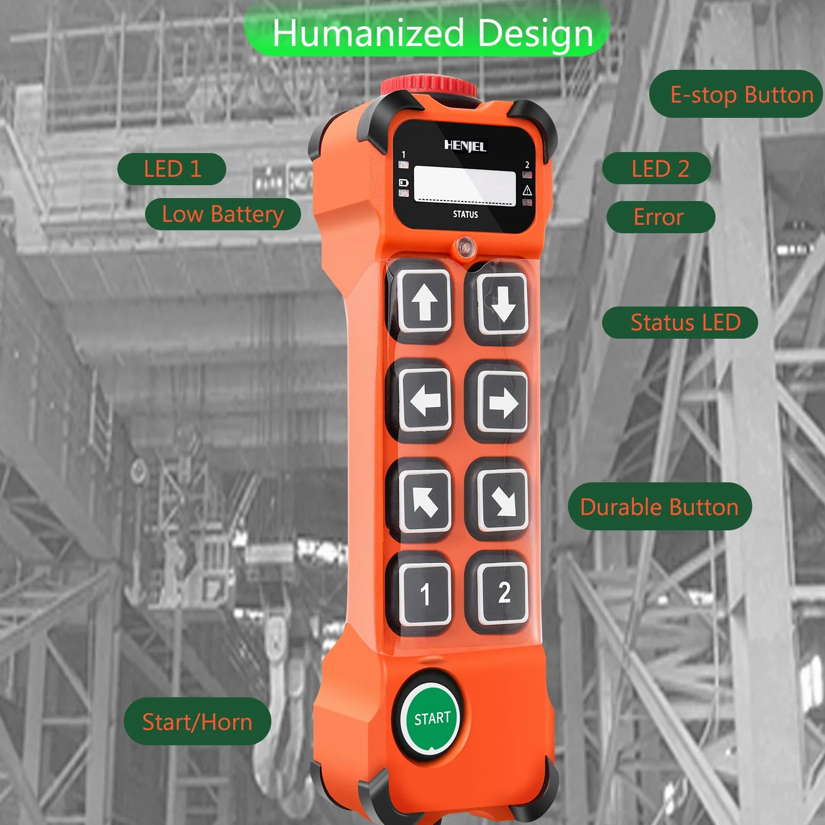 H108 24V 36V 220V Mando a distancia inalámbrico para grúa Transmisor de 8 botones Control remoto de radio industrial grúa de elevación eléctrica grúa puente aéreo Control remoto de grúa pórtico