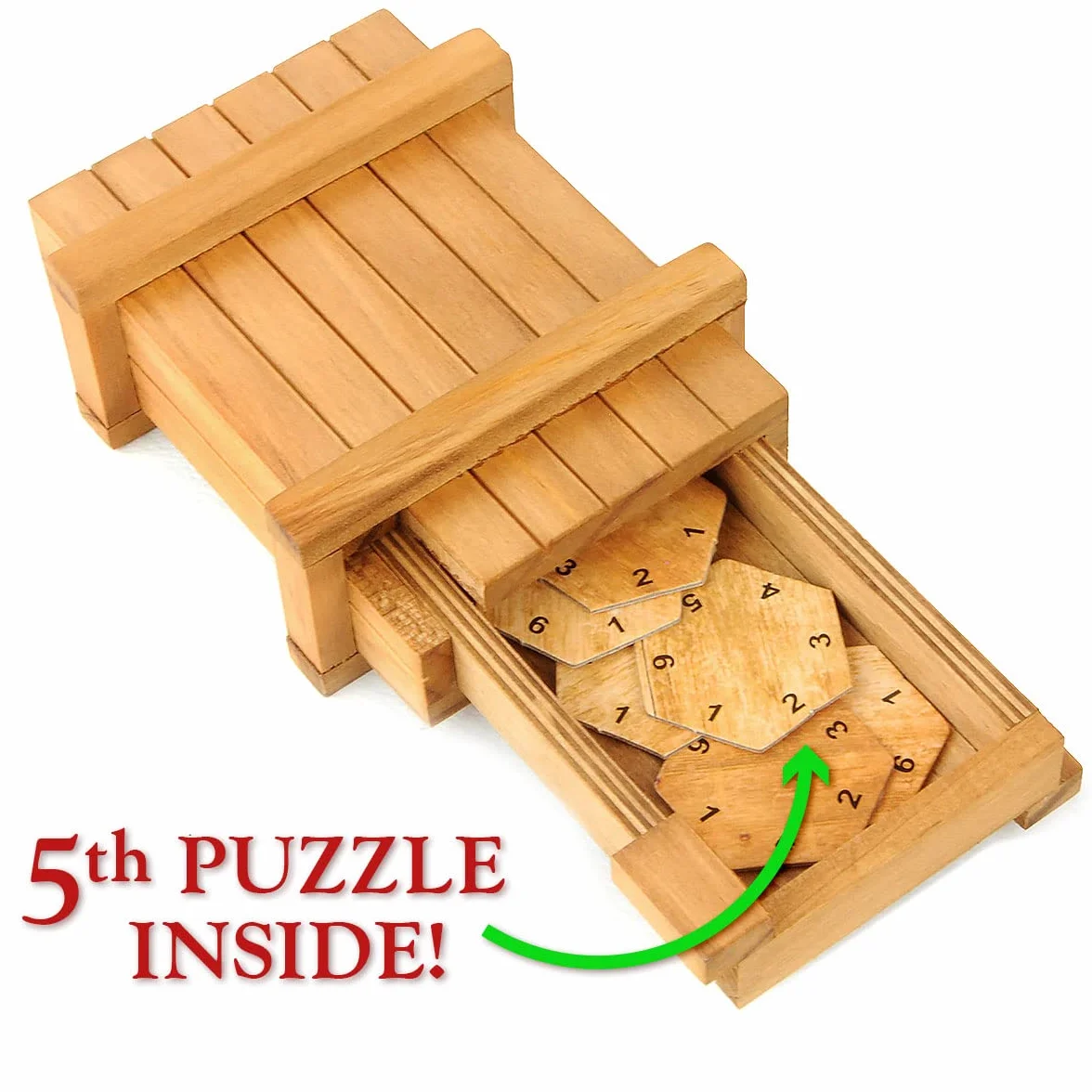 Logica Juegos Art. Set 5 en 1 Rompecabezas de Madera y Metal - Coleccion Leonardo da Vinci