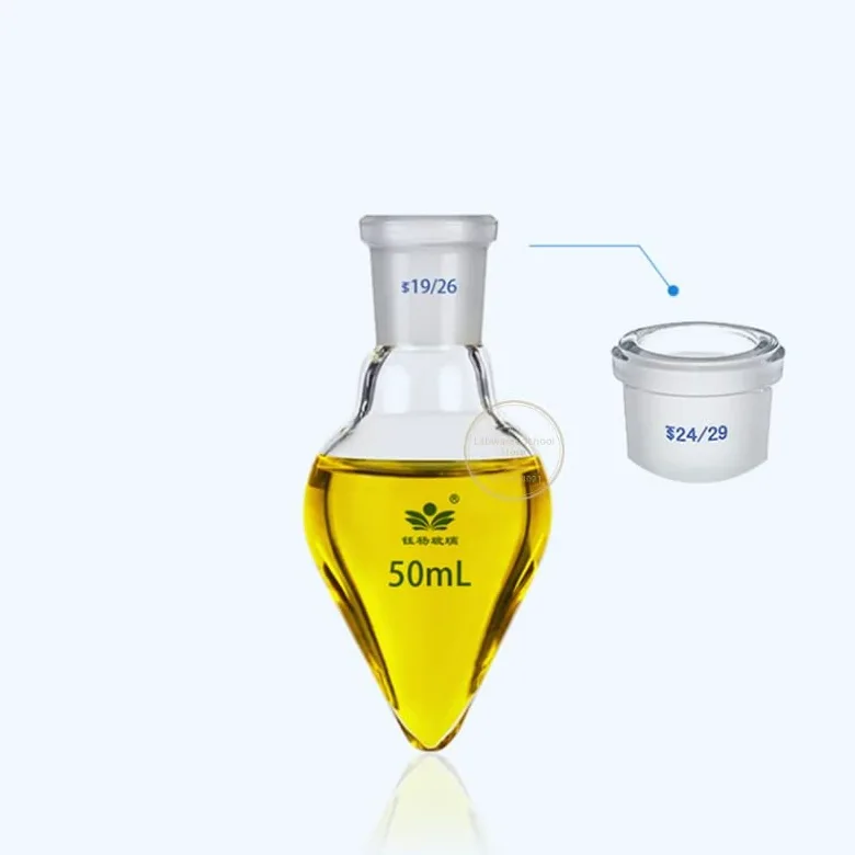 1 Unidad de Vidrio de borosilicato de Laboratorio Alto 50 ml-2000 ml Esmerilado estándar #19#24#29 Boca Espesar matraz de Vidrio con Fondo en Forma de V (Size : 1000ml celiber29)