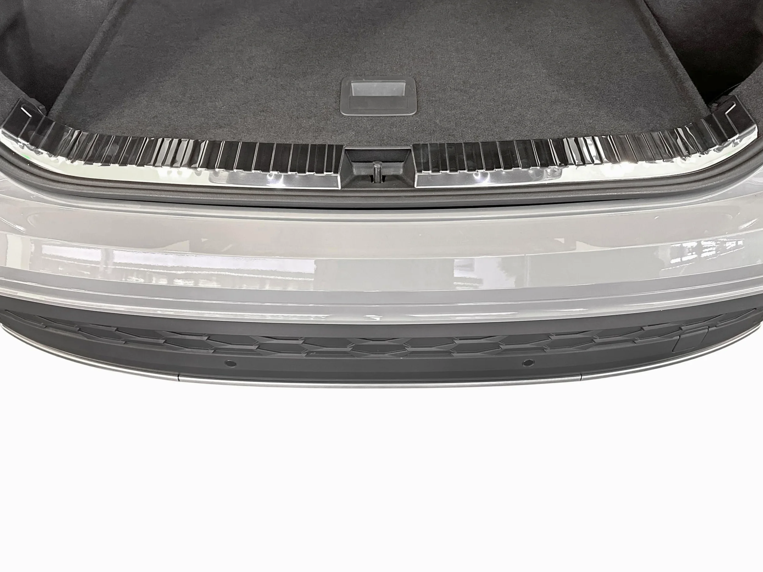 RECAMBO Protector de borde de carga de acero inoxidable interior cromado apto para Skoda Kodiaq II a partir de 2024 – Protección contra arañazos, contorno perfecto, acero inoxidable, base de cinta
