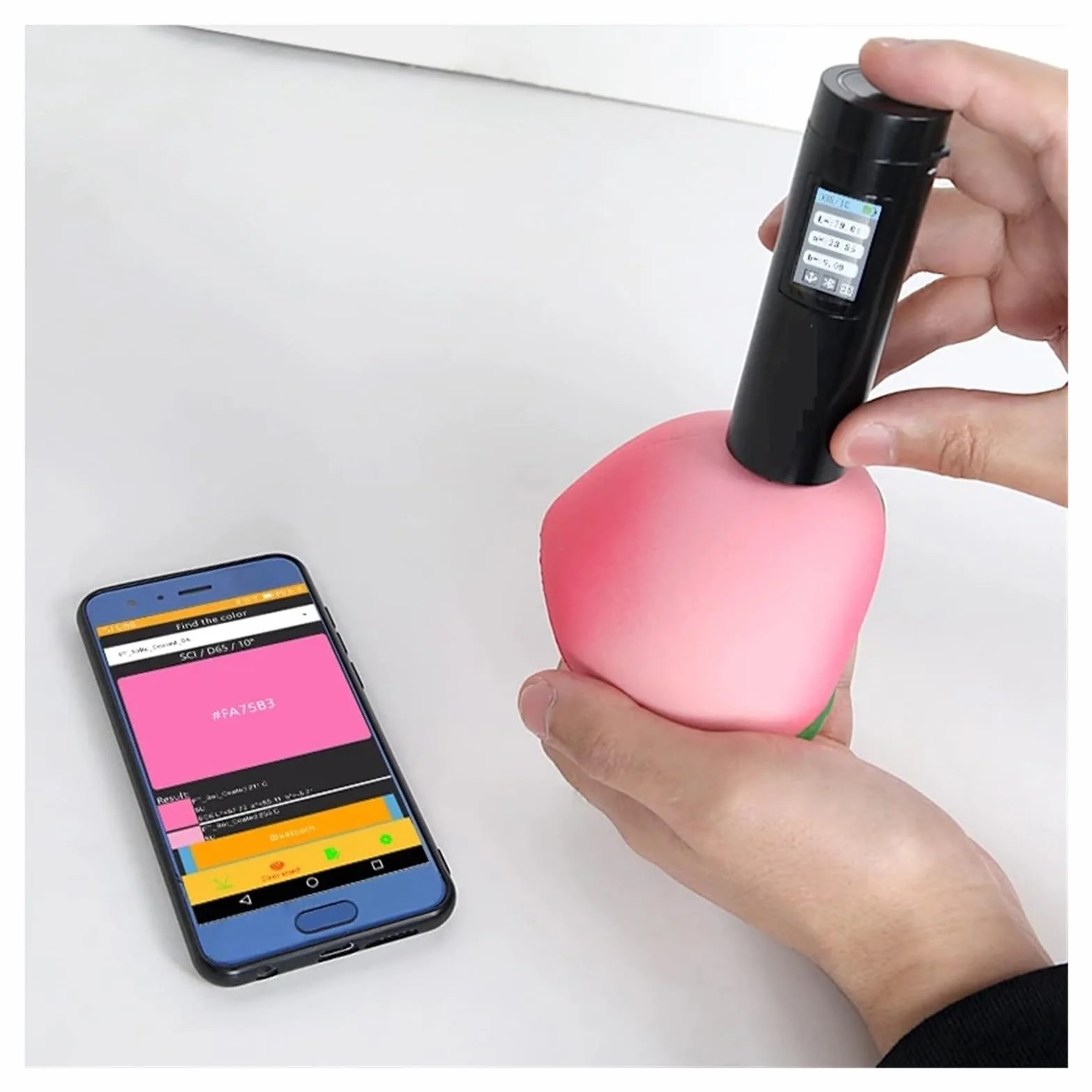 Colorímetro espectrofotómetro portátil de análisis de color para frutas plástico alimentos cuero electrónico impresión pintura