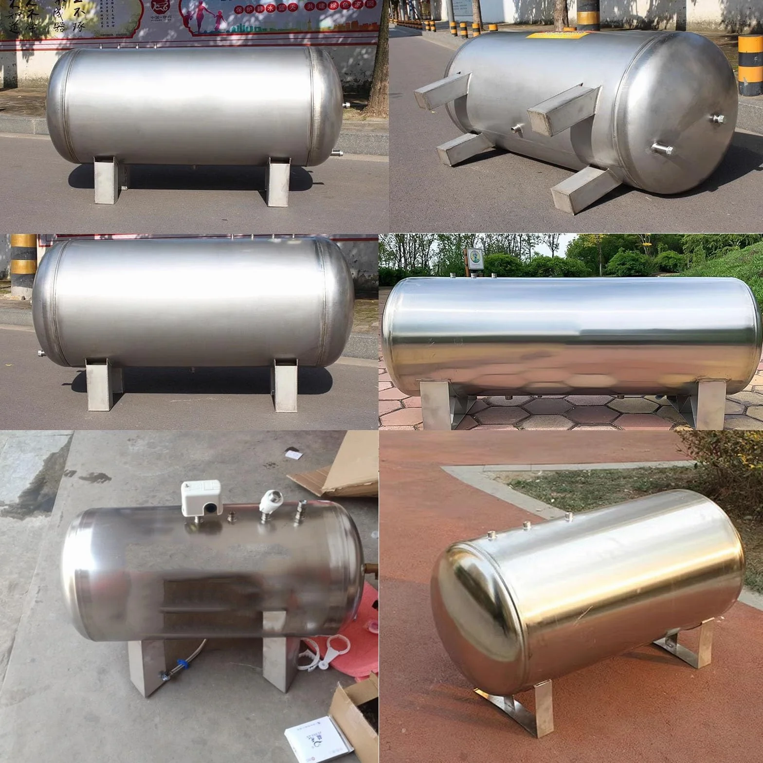 tanque de presión de pozo Tanque De Presión De Acero Inoxidable 26 42 53 66 79 Gal, Kit De Tanque Horizontal De Suministro De Agua Y Presurización, Contenedores De Almacenamiento De Agua A Presión Par