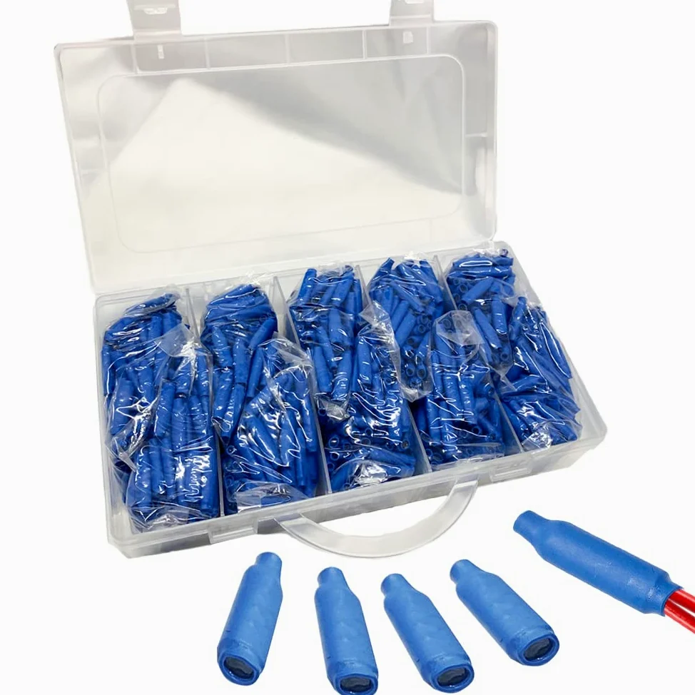 Conectores B azules rellenos de silicona húmeda, cable B, gel, alarma, cable, crimpado, tipo frijol, empalmes para bajo voltaje (1000 unidades)