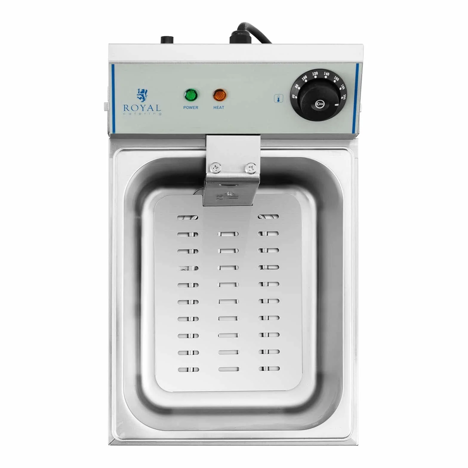 Royal Catering Freidora Electrica Profesional Rcef-10Ey-Eco (10 Litros, 3.200 W, 230 V, Acero Inoxidable)