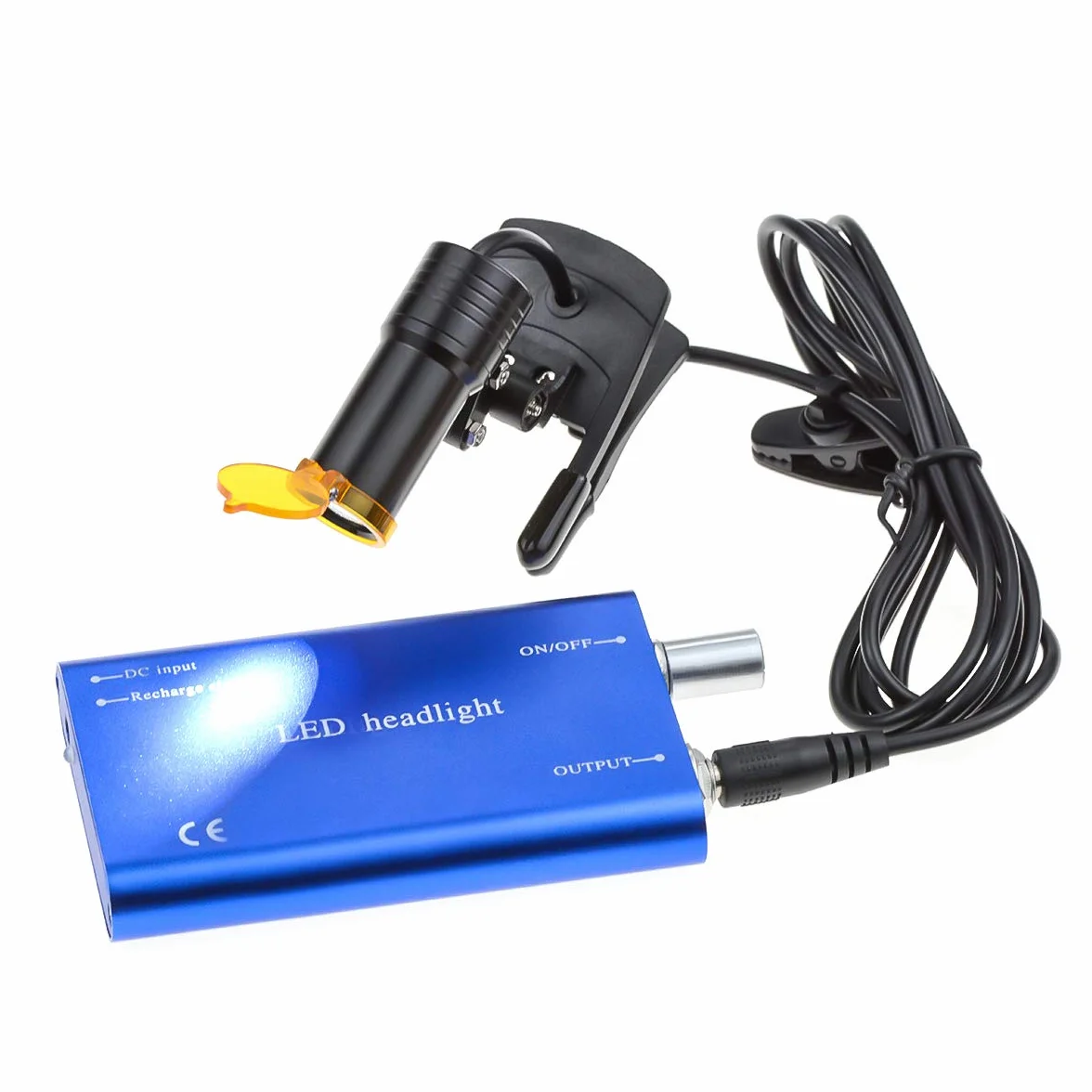 Aprodite 5W LED quirúrgico faro lámpara montada en lupas para laboratorio lupa DY-007 Plactis Clip (azul)