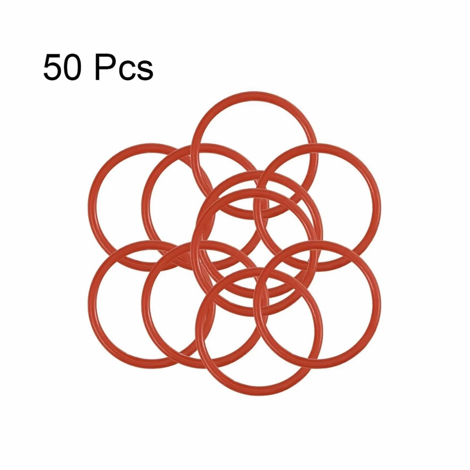 Accesorios de hardware 50 piezas de juntas tóricas de caucho de silicona Junta tórica de silicona Juntas tóricas de sellado Junta tórica de arandela Máquina de anillo Kit de junta resistente al aceite